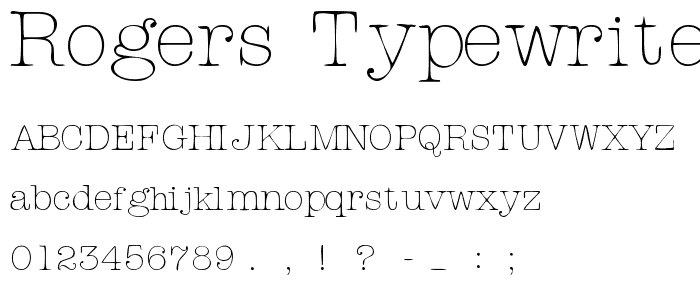 Rogers Typewriter font